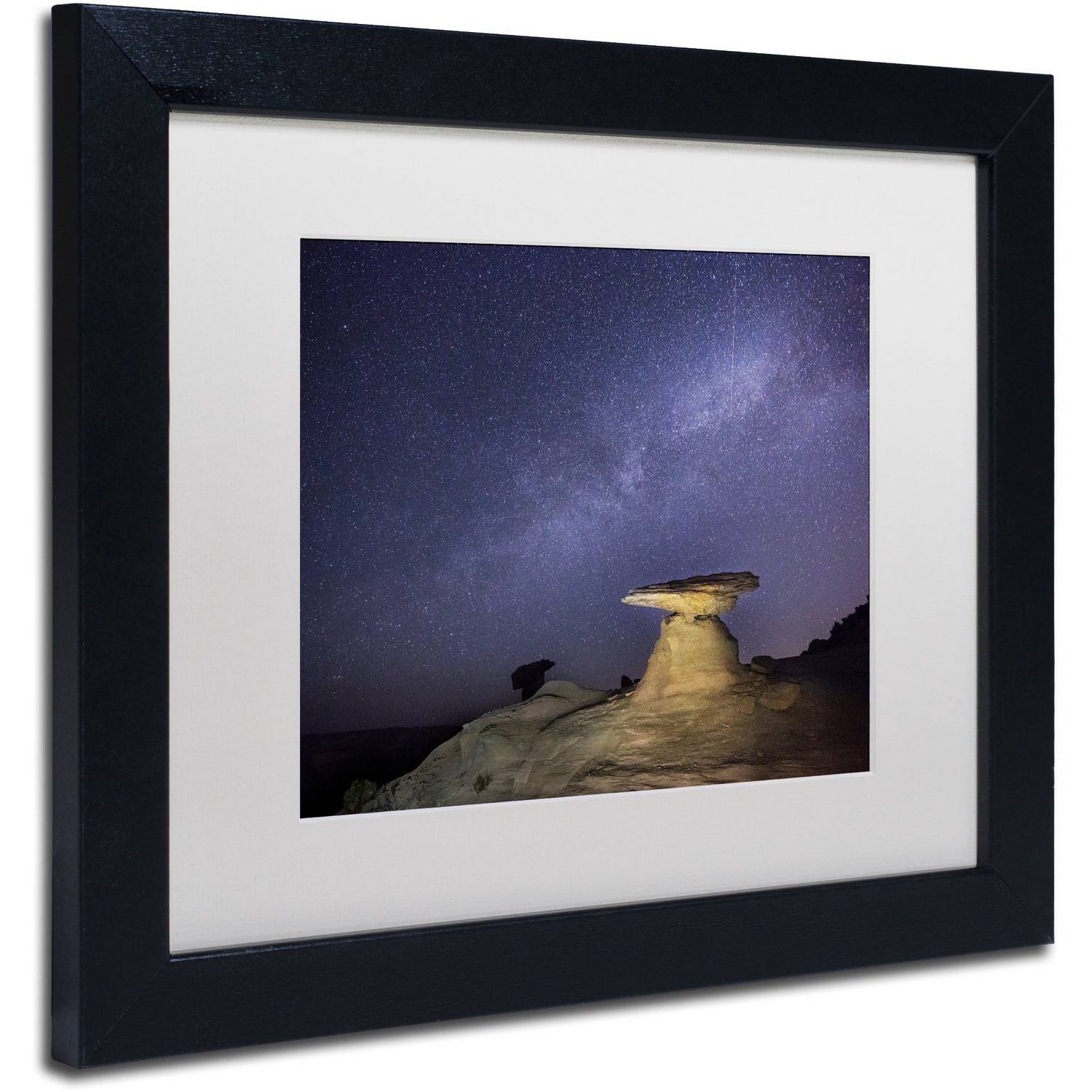 Trademark Fine Art "Starry Night in Arizona III" Canvas Art by Moises Levy White Matte, Black Frame