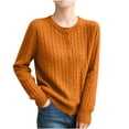 thumbnail image 2 of TGSLY Women's Button Down Sweaters Casual Soft Crew Neck Long Sleeve Cable Knit Cardigan Loose Dressy Solid Color Business Sweaters M, 2 of 6