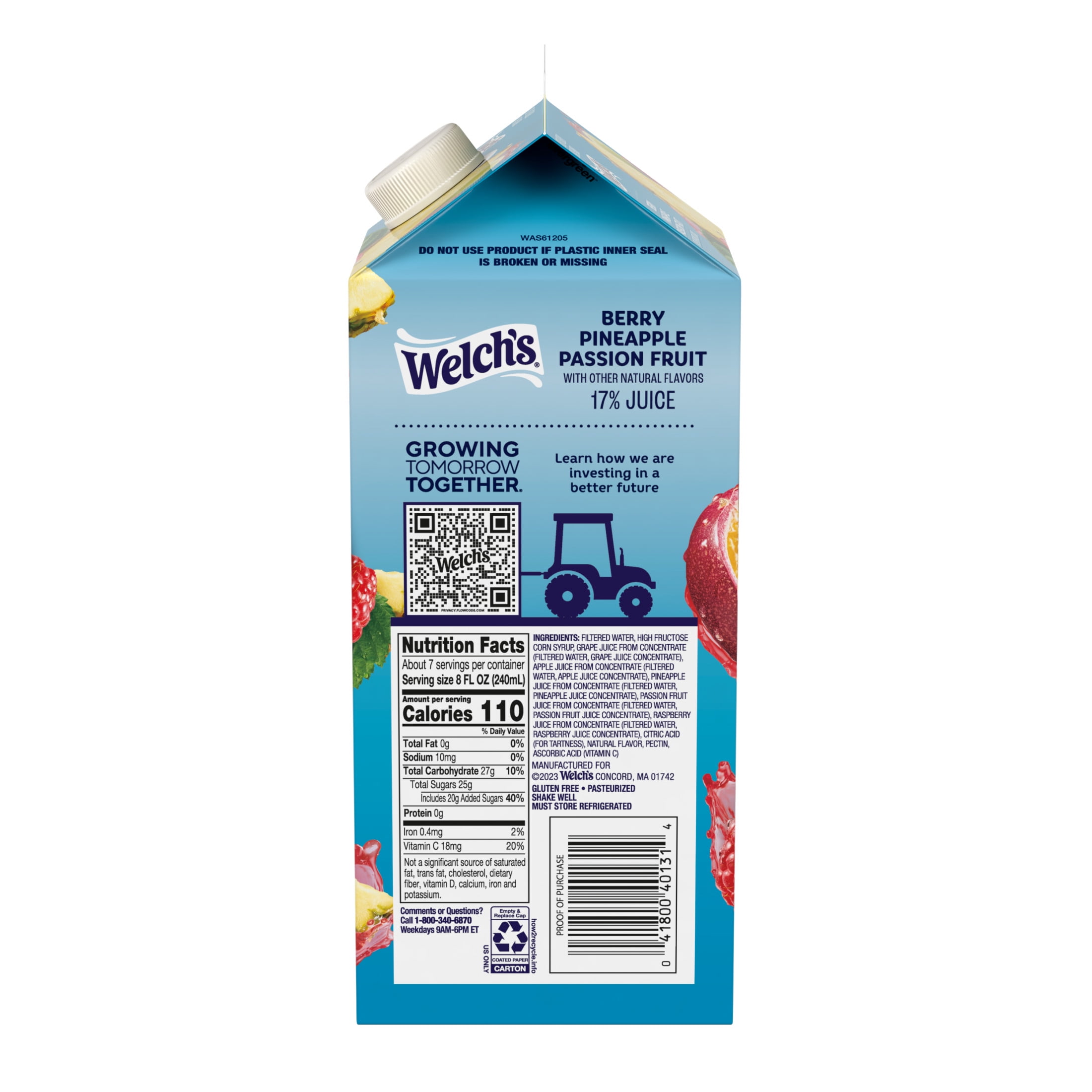 Welch's Berry Pineapple Passion Fruit Fruit Juice Drink, 59 fl oz carton