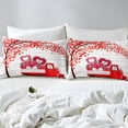 thumbnail image 4 of Valentines Tractor Duvet Cover Twin Girly Red Heart Tree Bed Set Rose Floral Bedding Set Red Vehicle Truck Comforter Cover Love Geometric Quilt Cover Heart Pattern Bedspread Cover,2Pcs, 4 of 6