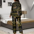 thumbnail image 7 of Kuiaobaty Music Note Print Pajamas Set for Womens Ladies Long Sleeve Lounge Set with Button Down Sleepwear Long Pants Trousers Set 2 Pcs Lounge Pajama Sets for Women, Size XL, 7 of 7