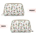 thumbnail image 3 of Easygdp Pretty Floral With Leaves Leather Makeup Bag Zipper Pouch Travel Cosmetic Organizer for Women and Girls, Make up Bag with Zipper, 3 of 8