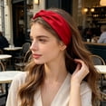 thumbnail image 2 of Fgnfyis Knotted Headband for Women Korean Style Pleated Headband Washing Face Bathing Makeup Stretchy Bandana Hair Bandana Red One Size, 2 of 4