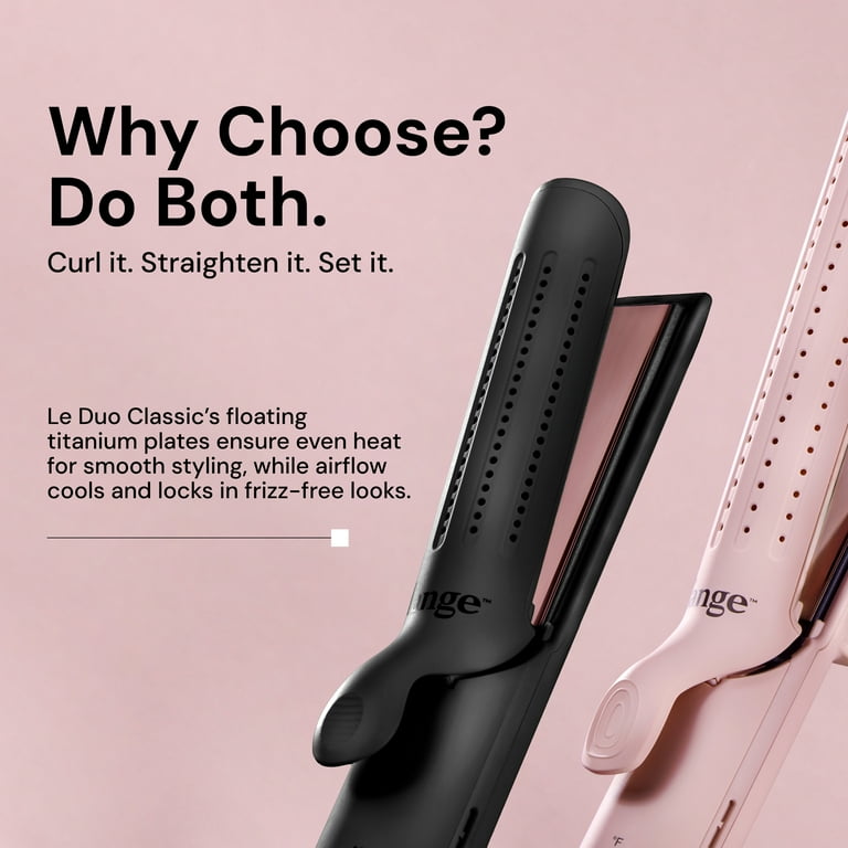 L'ange Hair Le Duo 360 Airflow Styler, Titanium Flat Iron Hair Straightener (Black)