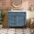 thumbnail image 2 of Euroco Freestanding Bathroom Vanity with Drawers and Cabinet Door Organizer, Modern Sink Cabinet, Easy Assembly, 2 of 9