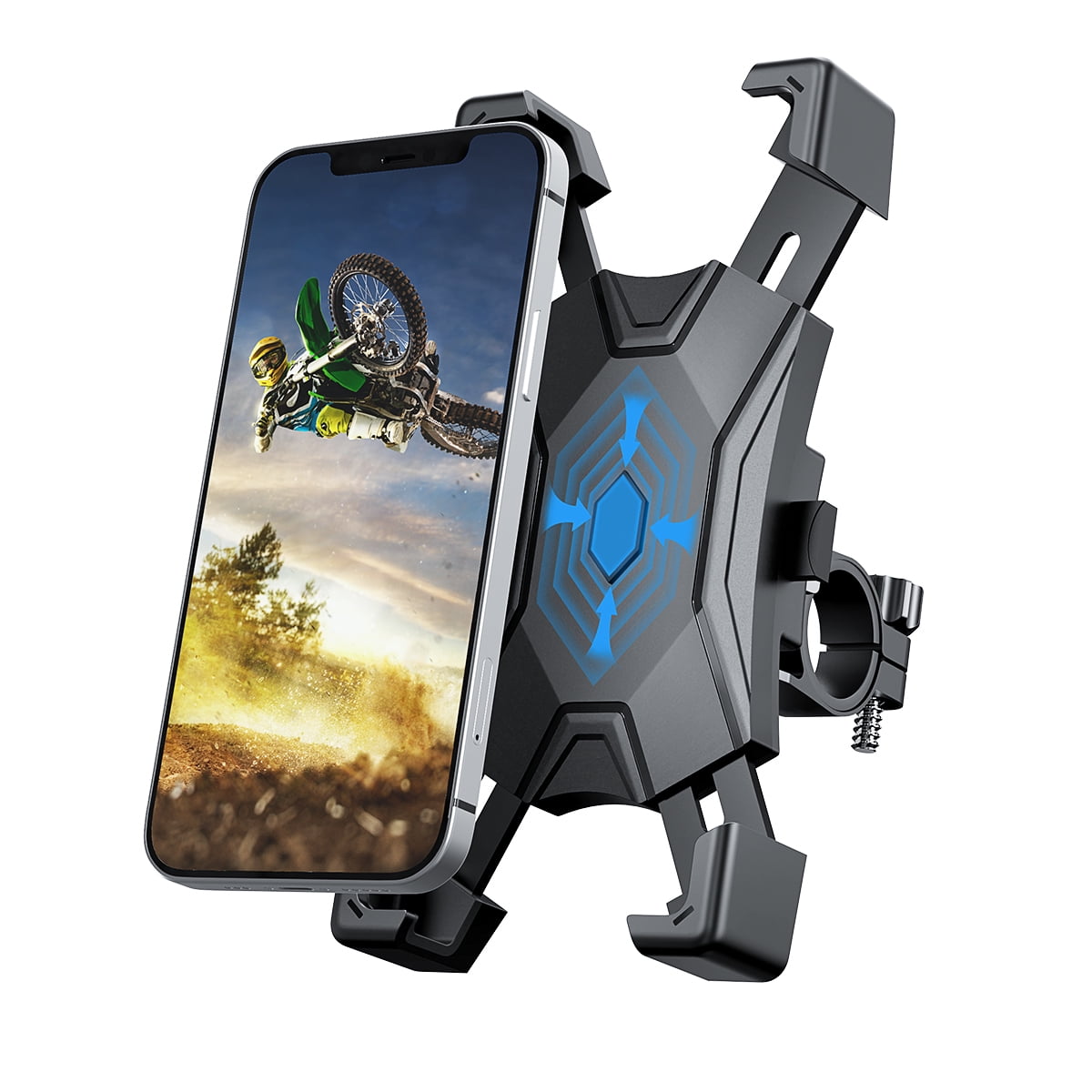 Anti-Shake 360° Rotation Bike Phone Holder 【2020 Mechanical Safety Locking System】 Phone Mount for Bike Anwas Bike Phone Mount Fit for iPhone 11 Pro Max XS XR X 8 7 Plus 6s and All Android Phone 