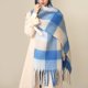 thumbnail image 2 of Bufandas gruesas de invierno para mujer, para clima frío, cálido, de punto grueso, a cuadros, de gran tamaño, 2 of 3
