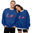 thumbnail image 5 of XIAOCHA Couples Love Lettering Sweatshirt Valentine Loose Long Sleeve Round Neck Spring Pullover Soft Daily Top, 5 of 5