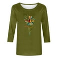 thumbnail image 5 of ICHUANYI Women's Tunic Tops 3/4 Sleeves Crew Neck Shirts Casual Loose Print T Shirt, 5 of 5
