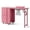 Pink, variant on Hassch 46.5" Foldable Manicure Table with Dust Collector, 2 Drawers, Storage Cabinet and 2-Tier Open Shelf, Rolling Nail Desk Workstation with Wrist Rest for Beauty Salon, Black