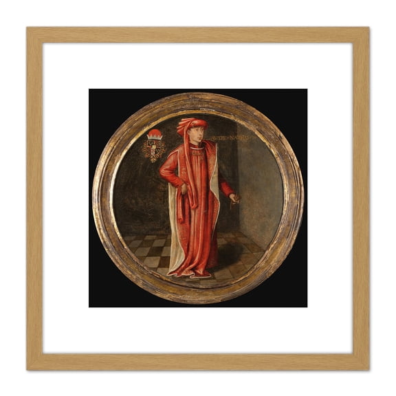 Portrait Philip Good Duke Burgundy Painting 8X8 Inch Square Wooden Framed Wall Art Print Picture with Mount