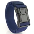 thumbnail image 2 of TEAJOPSUU Men's Lightweight-Duty Nylon Belt with Quick Release Plastic Buckle- Adjustable Utility Belt for Outdoor Work Hiking Cargo Pants Trim to Fit Navy, 2 of 6