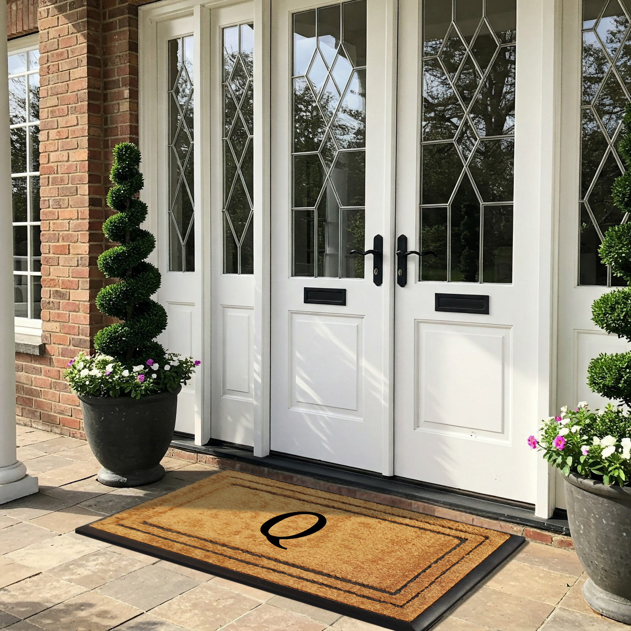 A1 Home Collections Natural Coir & Rubber Door Mat, Long-Lasting Entrance Doormats for Front Door, Thick & Non-Slip Durable Outdoor Entry Mat 30" x 60"
