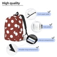 thumbnail image 3 of Balery Maroon And White Polka Dot Mochila Clásica Impresa Básica para Viaje, Mochila Escolar Resistente al Agua, Mochila de Lona con Correas Ajustables-Small, 3 of 5
