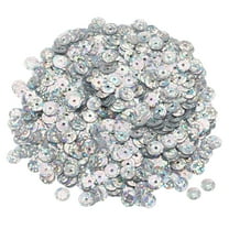 Loose Sequins 6MM Laser Sequins 2400Pcs Cup Sequins Embroidery Sequins for Jewelry Making Crafts Sewing,Silver