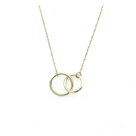 - 14K Yellow Gold Double Circle Necklace