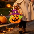 thumbnail image 3 of Gqtwoy Halloween Felts Candy Bucket, Multi Cartoon Design, Handheld Goodie Bag, Reusable Storage Tote for Halloween Parties, Festive Event Accessory, 3 of 6