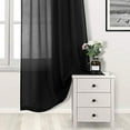 thumbnail image 3 of DWCN Black Sheer Curtains Semi Transparent Voile Rod Pocket Curtains for Bedroom and Living Room, 52 x 54 inches Long, Set of 2 Panels, 3 of 6