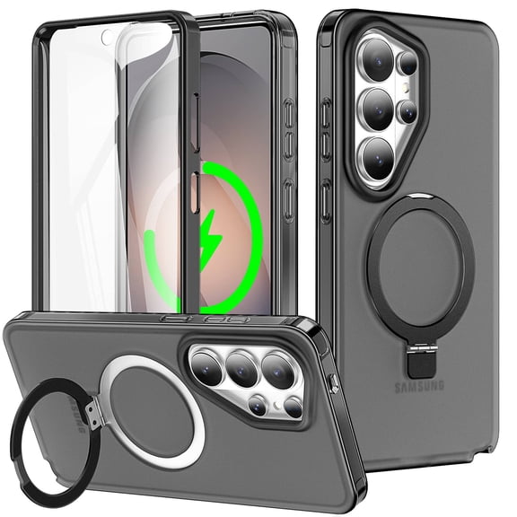 Compatible with Samsung Galaxy S26 Ultra Full Body Shockproof Case with Magnetic Invisible Stand [Compatible with Magnetic] Built-in Screen Protector Drop ProtectionTranslucent Phone Cover