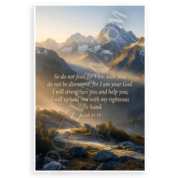 Isaiah 41:10 Do Not Fear I Am With You Bible Verse Inspirational 12x18 US Made Poster