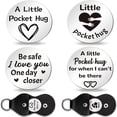 thumbnail image 1 of 1 Ensemble Thème Amour Plat Rond Gravé Double Face en Acier Inoxydable Pièce Commémorative avec 1 Pce Sac en Velours à Cordon 25x2mm DIY, 1 of 5
