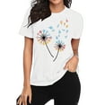 thumbnail image 2 of XCHQRTI Dandelion Tshirt Women Graphic Tees Casual Short Sleeve Christian Shirts, 2 of 8