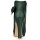 thumbnail image 3 of Botines de tacón alto grueso con plataforma y decoración de lazo para mujer Verde oscuro 36, 3 of 6