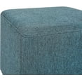 thumbnail image 6 of Joveco 16" Cube Ottoman Foot Stool Square Fabric Foot Rest Seat with Wood Legs (Blue), 6 of 8