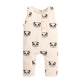 thumbnail image 1 of Franhais Newborn Baby Sleeveless Romper, Panda Printed Button Round Neck Overalls, Casual Simple Jumpsuit, 1 of 9