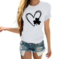thumbnail image 1 of Pxiakgy Vente Chaude! T-Shirt Trèfle de la Saint-Patrick pour Femmes Chanceux Irlandais Manches Courtes T-Shirt Graphique Trèfle Mode Décontractée Imprimé Amour Col Rond Manches Courtes T-Shirt, 1 of 4