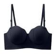 thumbnail image 2 of Amidoa No Wire Bras for Women Seamless Black Back-Smoothing Solid Push-up Bra Lingerie for Women L, 2 of 5