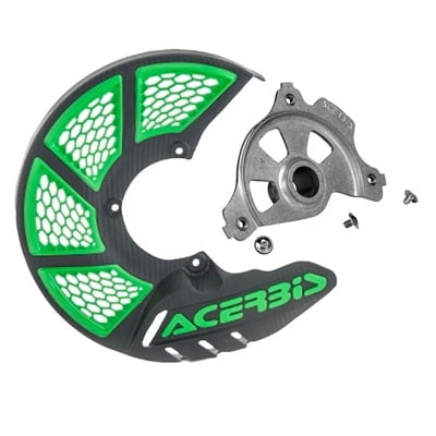 Acerbis X-Brake Vented Front Disc Cover with Mounting Kit Black/Green for Yamaha WR250F 2011-2013