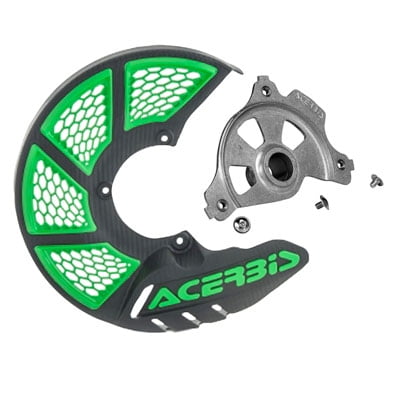 Acerbis X-Brake Vented Front Disc Cover with Mounting Kit Black/Green for Yamaha YZ250F 2002-2013