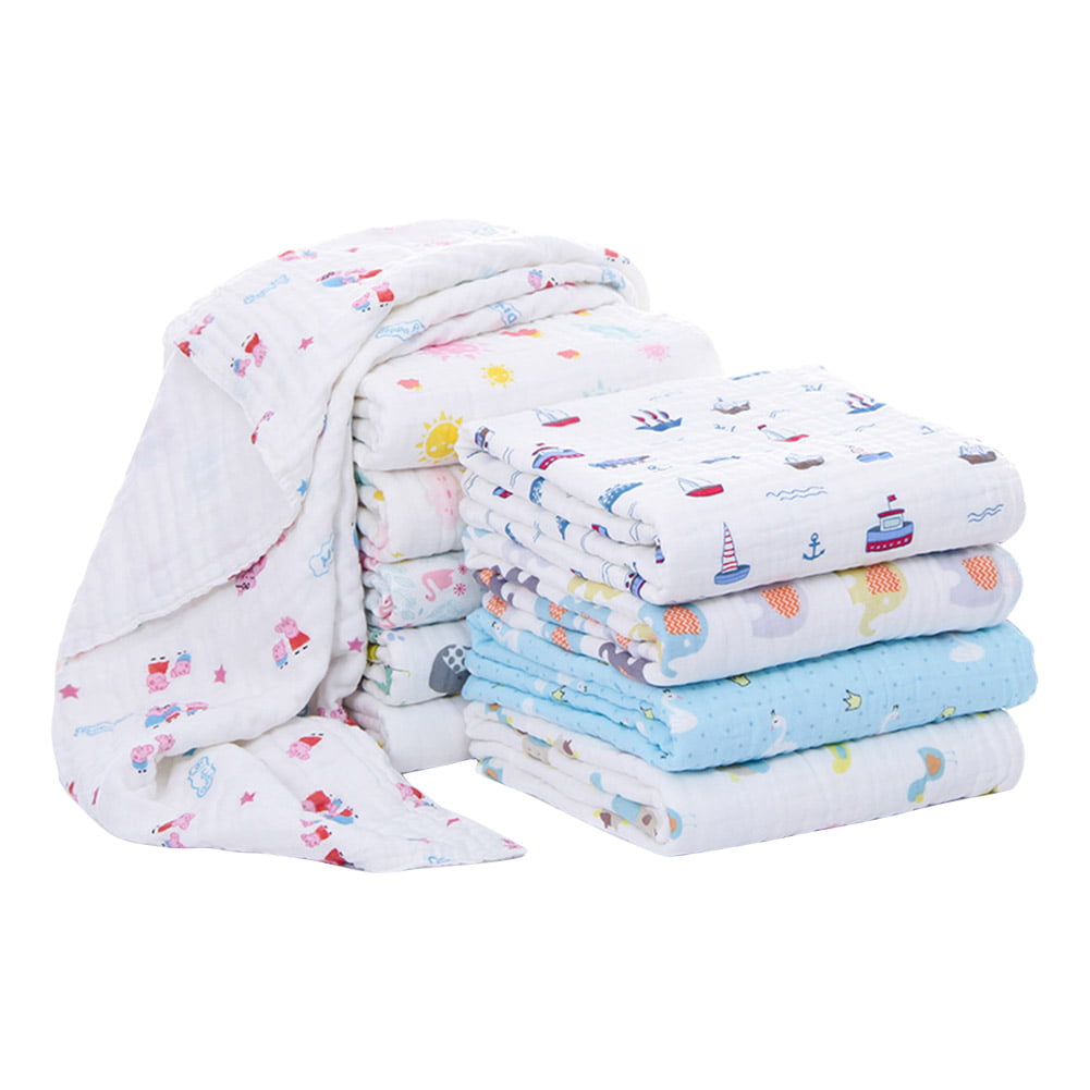 6pcs/set Cartoon Towels handkerchief Baby Swaddle Blanket Sheet Bath Towel