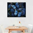 thumbnail image 2 of COMIO Canvas Wall Art Contemporary Simple Life Blue Butterflies And Flowers Canvas Painting Pictures for Home Bedroom Decor Artwork Canvas Prints for Living Room Bathroom Decor, 2 of 4