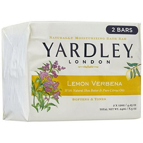 Yardley London, Lemon Verbena Naturally Moisturizing Bath Bars, 4.25 oz, 2 Count