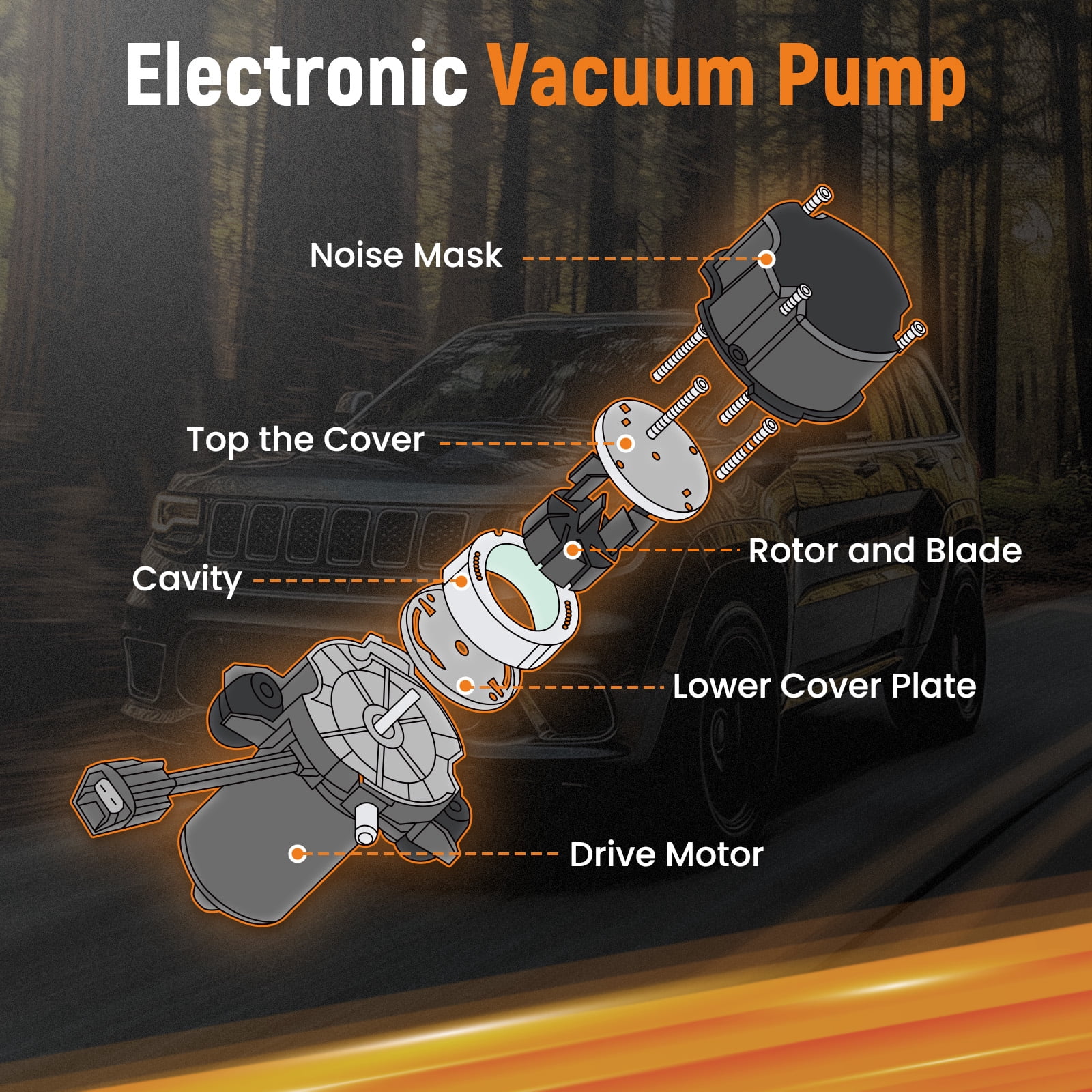 maXpeedingrods Electric Brake Booster Vacuum Pump for Jeep Grand Cherokee 3.0L 3.6L 2016-2019, for Dodge Durango 3.6L 2016-2019, 4581954AB, 4581954AA