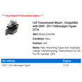 thumbnail image 2 of Left Transmission Mount - Compatible with 2009 - 2011 Volkswagen Tiguan CCTA 2010, 2 of 2