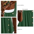 thumbnail image 4 of Slatcetga 2 in 1 T Shirt Pleated Front Button Trim Loose Fitting Summer Casual Blouse for Women Green S, 4 of 5