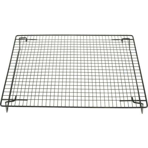 HOMEMAXS Black Cooling Rack for Kitchen Made of Carbon Steel with Hollow Design for Air Circulation 10.5 x 16.5 inches