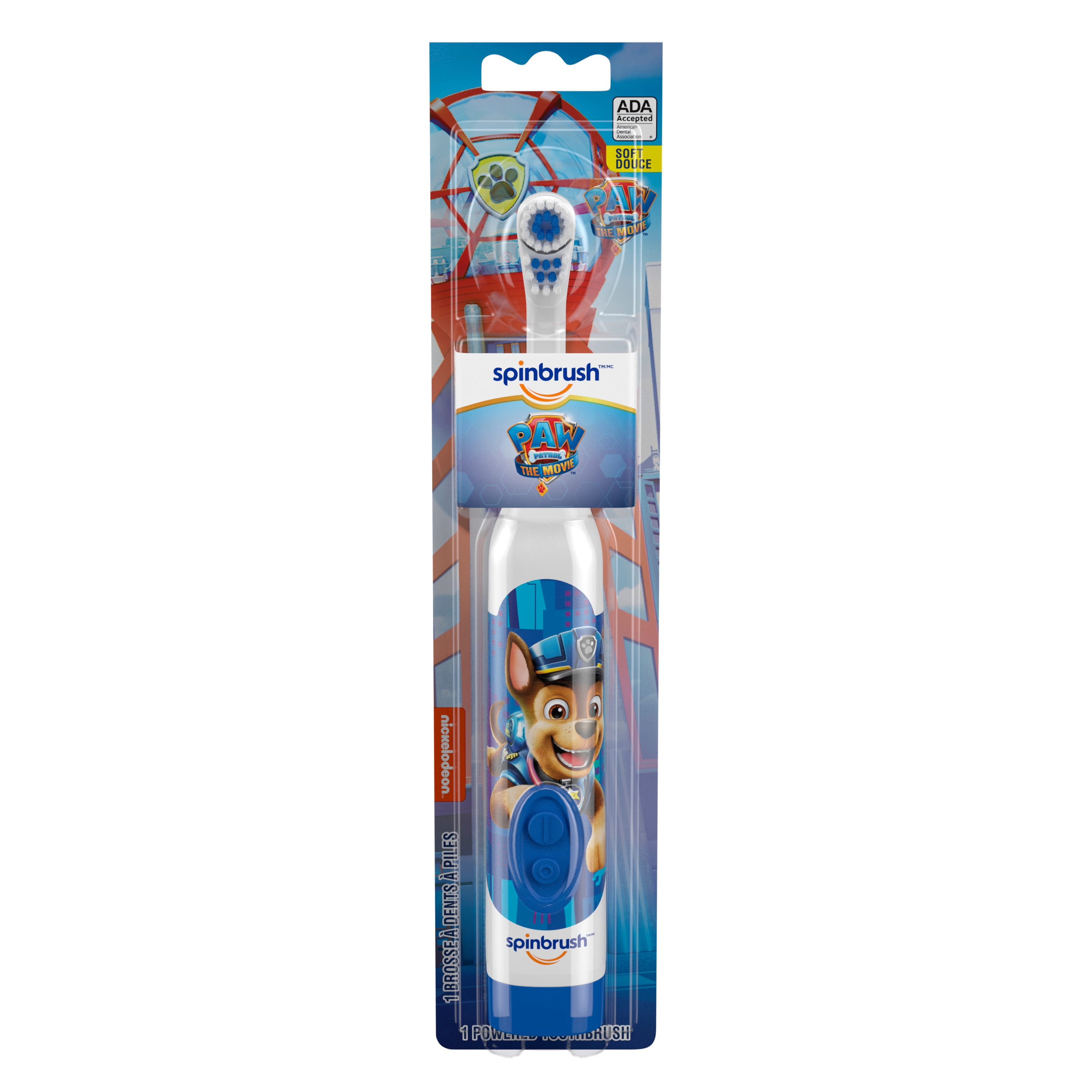 PAW Patrol Kid’s Spinbrush Electric Battery Toothbrush, Soft, 1 ct, Character May Vary - Walmart.com