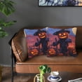 thumbnail image 5 of Halloween Throw Pillow Covers, Halloween Funny Pumpkin Cute Halloween Decorations Square Pillow Cases with Invisible Zipper for Bed Couch Sofa, Farmhouse Halloween Decor-2 Pack 20x20, 5 of 6