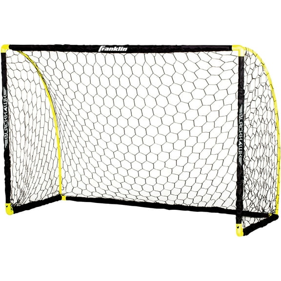 Franklin Sports Blackhawk Insta-Set Soccer Goal - Folding Indoor Outdoor Goal - 6' x 4' - Yellow
