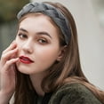 thumbnail image 6 of Headbands for Women Fashion Criss Cross Hairband Velvet Braided Hair Accessories, Gray, 6 of 6