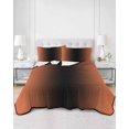 thumbnail image 3 of Orange Black Ombre Summer Quilt Set Full Size, Soft Microfiber Quilted Bedding Set with 2 Pillow Shams, Modern Gradient Abstract Art Lightweight All Season Bedspread Coverlet for Bedroom 78"x90", 3 of 6