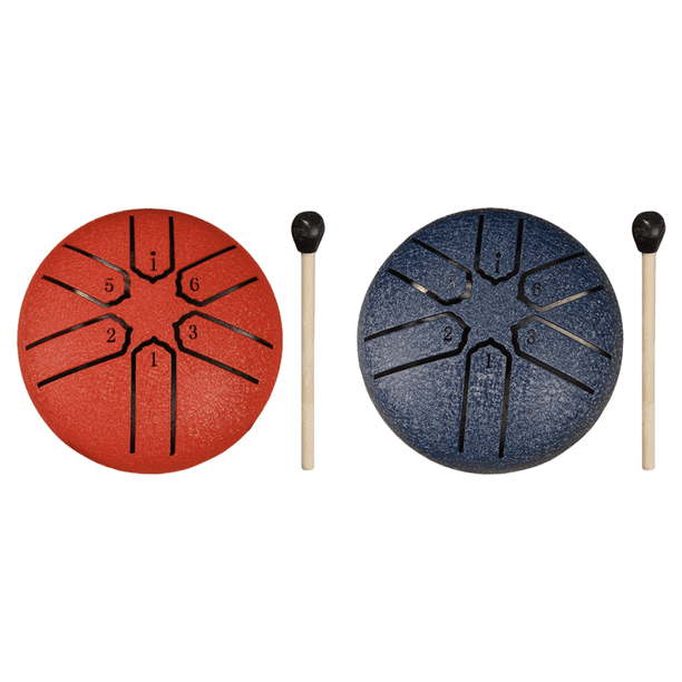 Tambor Lluvia 3 Pulgadas Y 6 Notas para Exterior Lengua Acero Yoga () Rojo