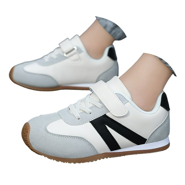 Dakaela Espadrilles Garçons Filles Enfants Mignonnes Uniforme Scolaire Chaussures de Marche Basses à Enfiler Chaussure de Course 4-12a