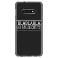 thumbnail image 1 of DistinctInk Clear Shockproof Hybrid Case for Samsung Galaxy S10e (5.8" Screen) - TPU Bumper Acrylic Back Tempered Glass Screen Protector - Blablabla Go Workout., 1 of 2