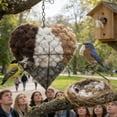 thumbnail image 5 of Handmade Fiber Bird Nesting Heart, Refillable Birds Haven 1 Heart Shape Hummingbird Nesting and 2 Bags of Nest Materials, Winter Fowl Gifts Animal Hummingbirds Lovers Home Garden Yard(3Set), 5 of 14