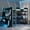 Black+Blue, variant on Harper & Bright Designs Wood Full Gaming Loft Bed with Desk, Full Size Gaming Bed with Storage Shelves and RGB Light for Dormitory Dorm, Black+Red